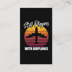 Cartão De Visita Continuando Brincando Com Aviões Mecânico De Aer