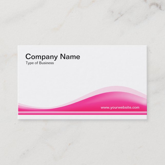 Cartão De Visita Contorno da onda - Rosa quente (Frente)