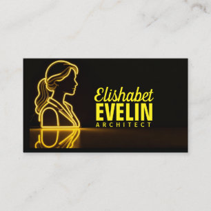 Cartão De Visita Contornos Dourados Luminosos: Um Reflexo Moderno