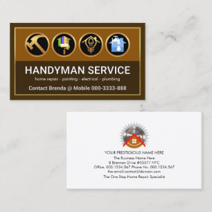 Cartão De Visita Contratante de Camadas Marrons de Quadro na moda D