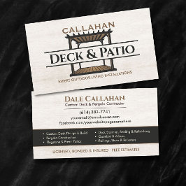 Cartão De Visita Contratante de Deck e Pátio Madeira Leve
