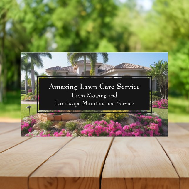 Cartão De Visita Contratante de Paisagismo de Flores e Palmeiras (florida landscaper contractor business card)