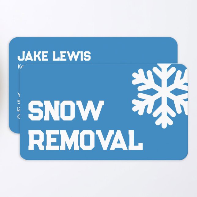 Cartão De Visita Contratante de Remoção de Neve (Snow Plow Contractor Blue Business Cards)