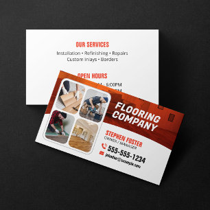 Cartão De Visita Contratante de Revestimento de Solo Telha de Madei