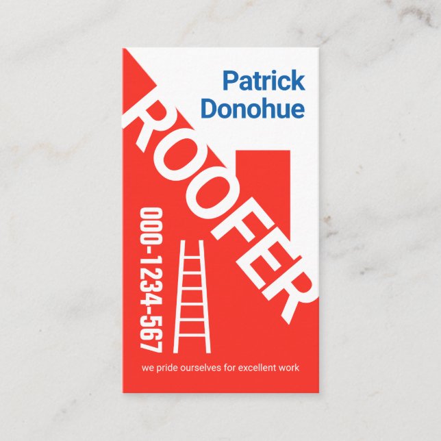 Cartão De Visita Contratante de Telhados Vermelhos (Frente)