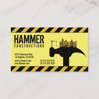 Cartão De Visita Contratante do Construtor de Construção Moderno