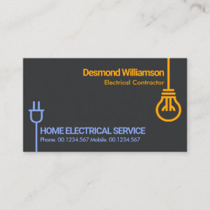 Cartão De Visita Contratante elétrico das linhas de alimentação 