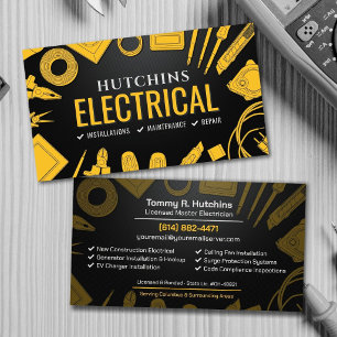 Cartão De Visita Contratante Elétrico Profissional - Eletricista