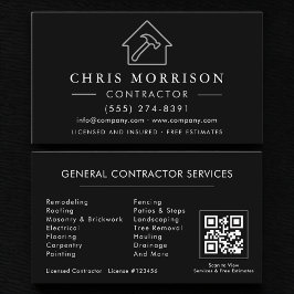 Cartão De Visita Contratante Geral de Construção QR Code