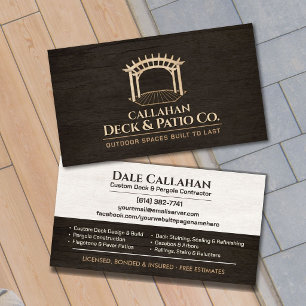 Cartão De Visita Contratante Profissional de Decking e Pátio