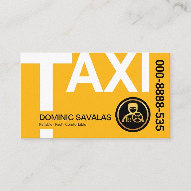 Cartão De Visita Controlador de Cabina de Sinalização TAXI Amarelo (Frente)