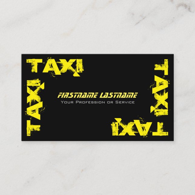Cartão De Visita Controlador de táxi profissional taxi amarelo táxi (Frente)