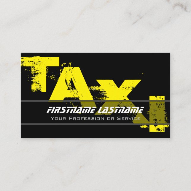 Cartão De Visita Controlador de táxi profissional taxi amarelo táxi (Frente)