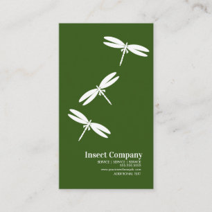 Cartão De Visita Controle de Pragas Dragonfly Logotipo Verde