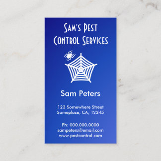 Cartão De Visita Controle personalizado de aranha branca e pragas n