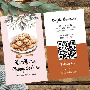 Cartão De Visita Cookies Tendências Código QR e Site