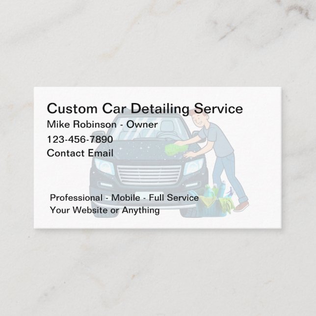 Cartão De Visita Coolest Car Wash Detailing Theme Business Cards (Frente)