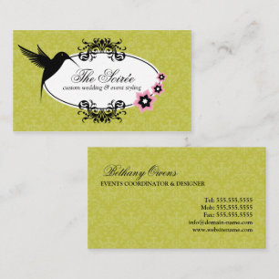 Cartão De Visita Coordenador de Eventos Elegante Damask