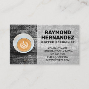 Cartão De Visita Copa do Café na Mesa Vintage