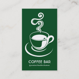Cartão De Visita Copa do Café Vertical - Verde Branco e Escuro 024
