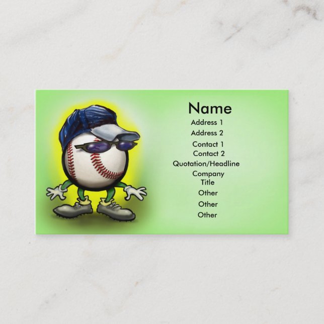 Cartão De Visita Cópia da placa do Boné baseball, Nome, Endereço 1, (Frente)