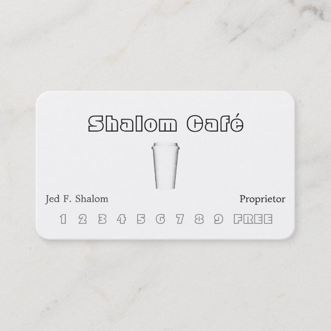 Cartão De Visita Copo de café (Frente)