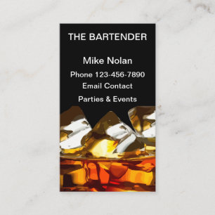 Cartão De Visita Copo de uísque de barman