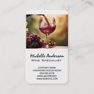 Cartão De Visita Copo de Vinho Derramado   Restaurante