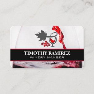 Cartão De Visita Copo de Vinho Tinto Restaurante Vinhedo