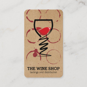 Cartão De Visita Copo de Vinho Vinícola Restaurante