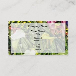 Cartão De Visita Copos-de-Leite e Amores-perfeitos