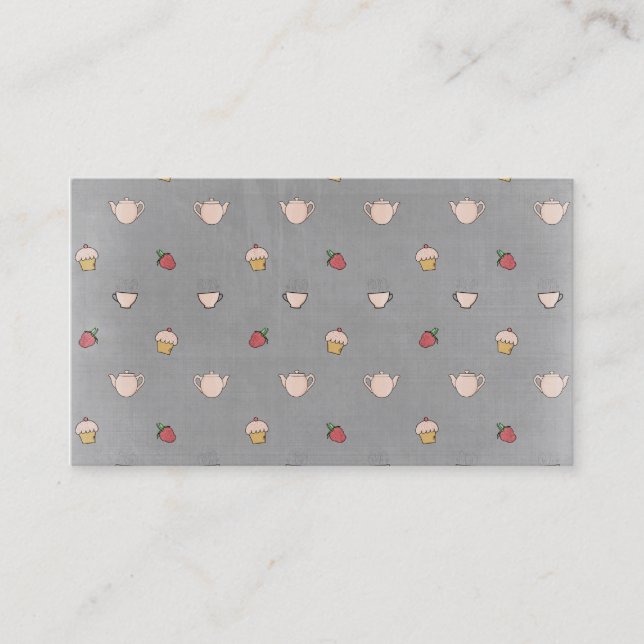 Cartão De Visita Copos dos cupcakes & de chá! (Frente)