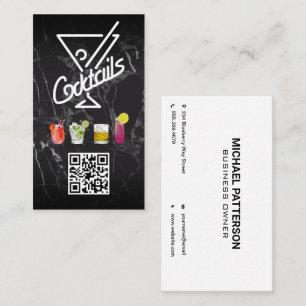 Cartão De Visita Coquetéis Código QR Adicionar personalizado