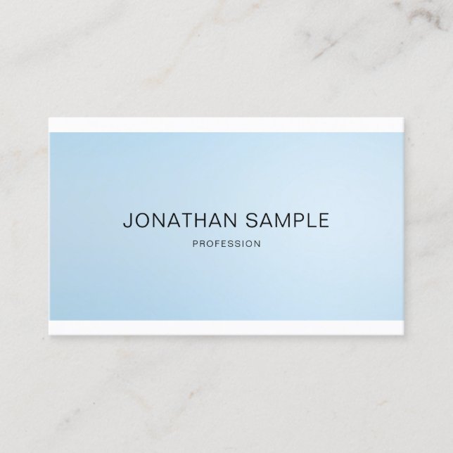 Cartão De Visita Cor azul-Design profissional mínima elegante (Frente)