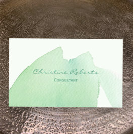 Cartão De Visita Cor Azul Verde Elegante Moderna Simples