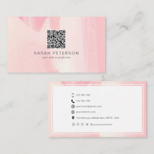 Cartão De Visita Cor d d d d água do abstrato do código QR pessoa