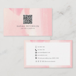 Cartão De Visita Cor d d d d água do abstrato do código QR pessoal