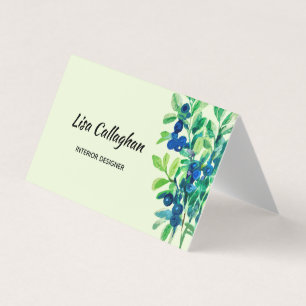 Cartão De Visita Cor da água do mirtilo pintada