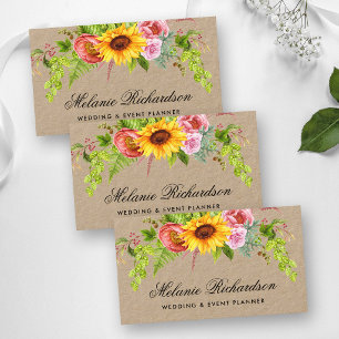 Cartão De Visita Cor da água - Sol Floral Kraft