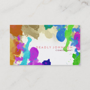 Cartão De Visita Cor d'água, cor-de-rosa Legal Elegante