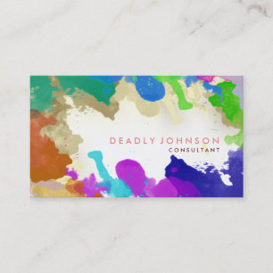 Cartão De Visita Cor d'água, cor-de-rosa Legal Elegante