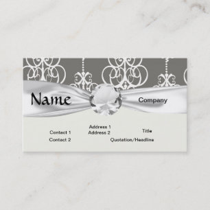 Cartão De Visita cor damasco branca e cinza elegância