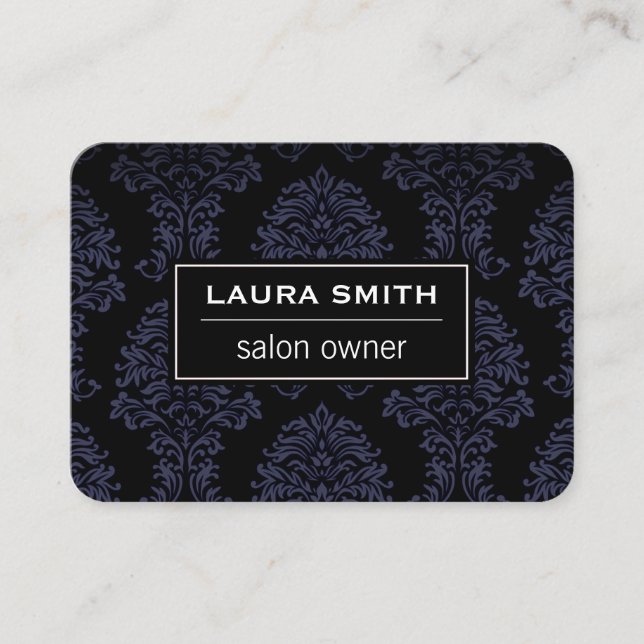 Cartão De Visita Cor damasco clássica (Frente)