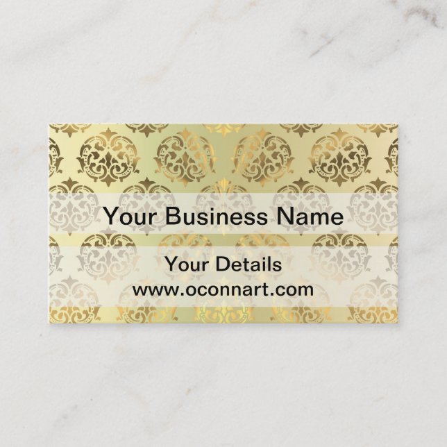 Cartão De Visita cor damasco Dourada (Frente)