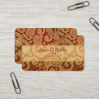 Cor damasco Floral Vermelha e Dourada