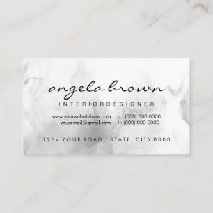 Cartão De Visita Cor de água a preto e branco de Ombre moderno