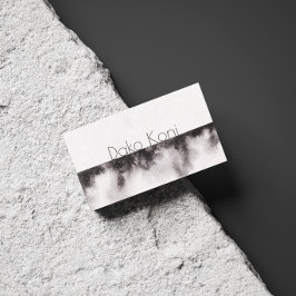 Cartão De Visita Cor-de-água branca e preto simples minimalista