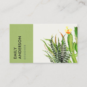 CARTÃO DE VISITA COR DE ÁGUA FLORAL DO JARDIM DO DESERTO MODERNO