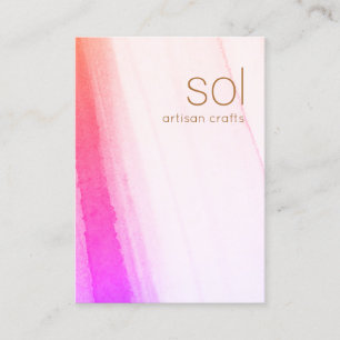 Cartão De Visita Cor de Água Magenta Rosa Artística