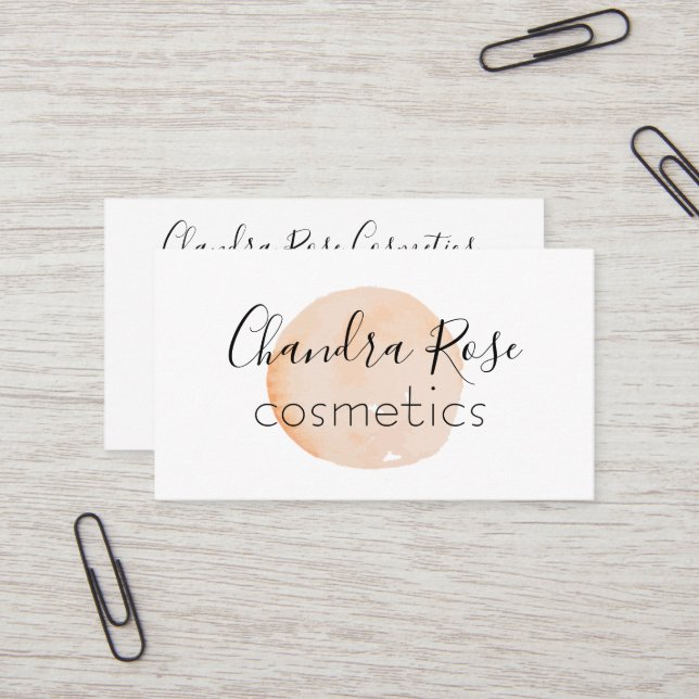 Cartão De Visita Cor de Água Mínima de Tendência Personalizada (Frente/Verso In Situ)